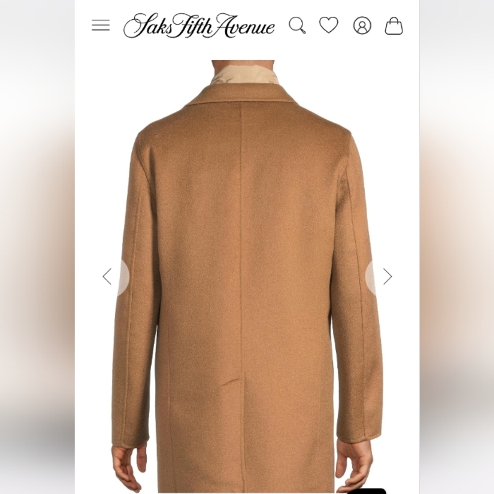 New Saks Fifth Avenue Cashmere Wool Blend Overcoat - Picture 12 of 14